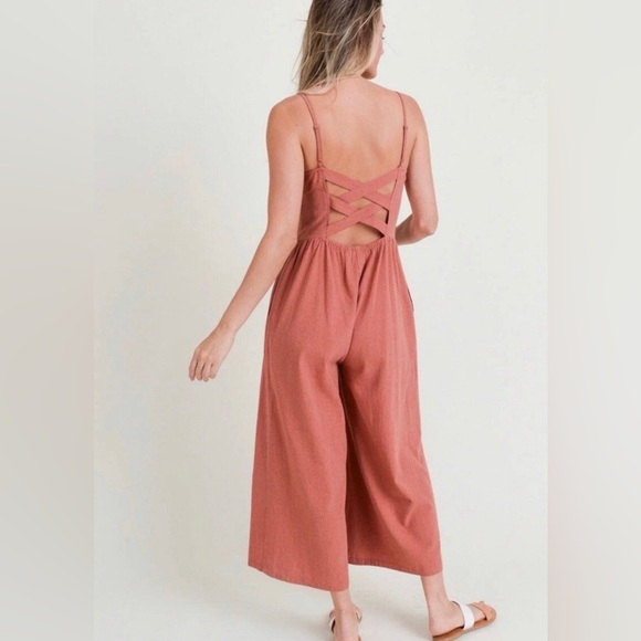 NWT Doe & Rae Coral Jumpsuit - Picture 4 of 5